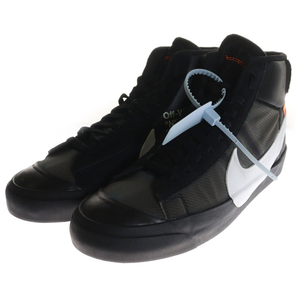 NIKE(ナイキ) ×OFF-WHITE THE 10 BLAZER STUDIO MID オフホワイト ブレーザー スタジオ ミッドカットスニーカー ブラック US10.5/28.5cm AA3832-001