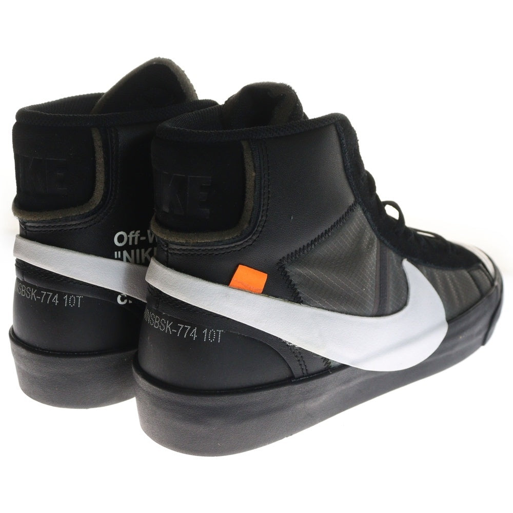 NIKE(ナイキ) ×OFF-WHITE THE 10 BLAZER STUDIO MID オフホワイト ブレーザー スタジオ ミッドカットスニーカー ブラック US10.5/28.5cm AA3832-001