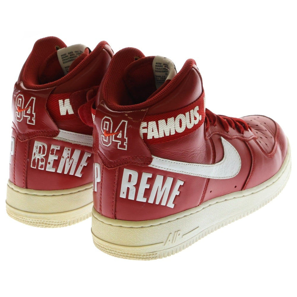NIKE(ナイキ) 【観賞用 2014年製】14AW ×Supreme AIR FORCE 1 HIGH SUPREME SP 698696-610 ナイキ エアフォース1 ハイカットスニーカー シューズ レッド US8/26cm