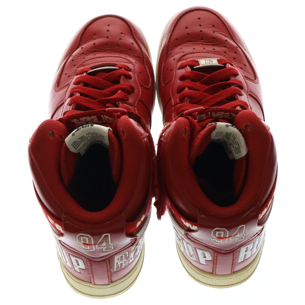 NIKE(ナイキ) 【観賞用 2014年製】14AW ×Supreme AIR FORCE 1 HIGH SUPREME SP 698696-610 ナイキ エアフォース1 ハイカットスニーカー シューズ レッド US8/26cm