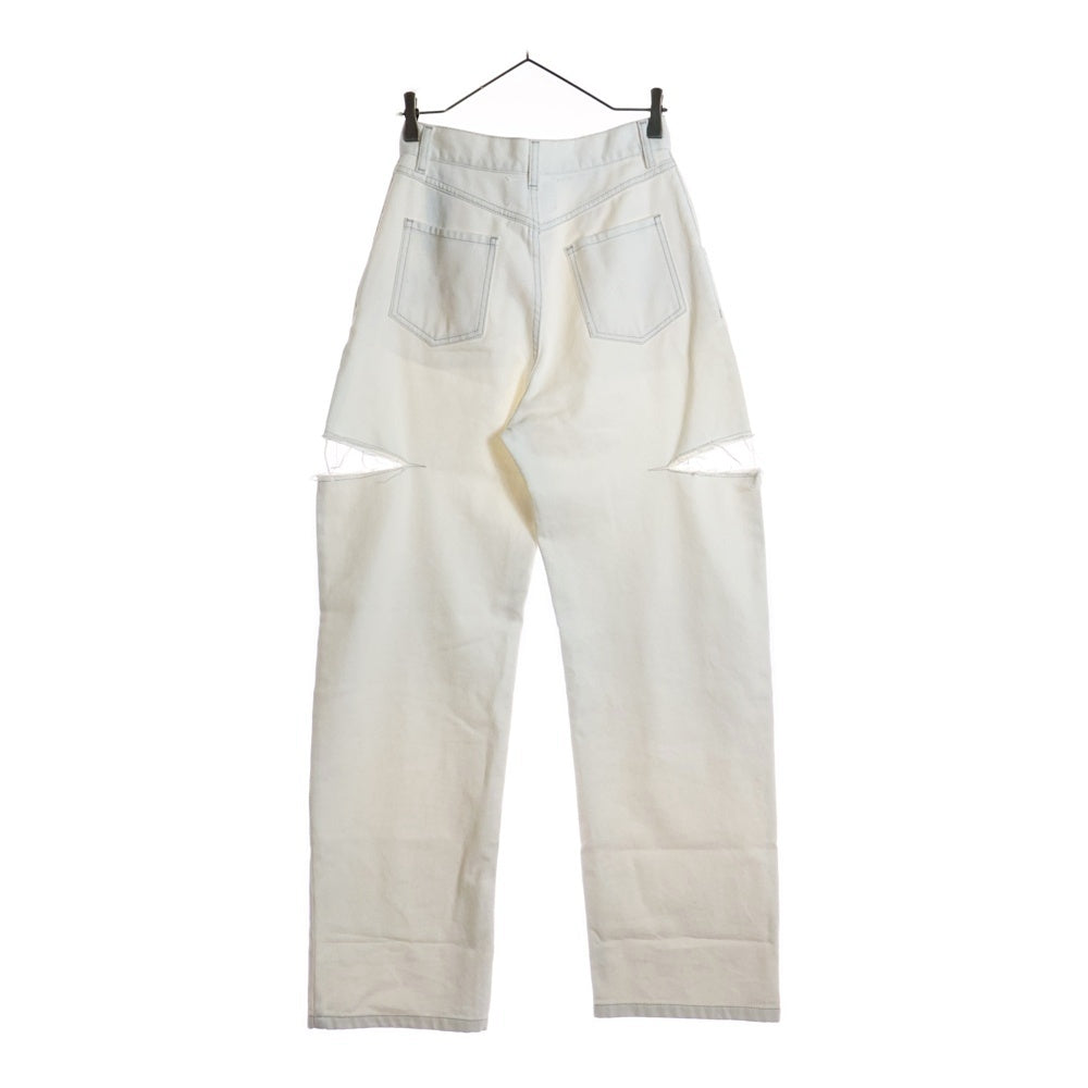 Maison Margiela 1(メゾンマルジェラ) スラッシュディテール カットオフ デニムパンツ ジーンズ ホワイト レディース S51LA0106 S47399