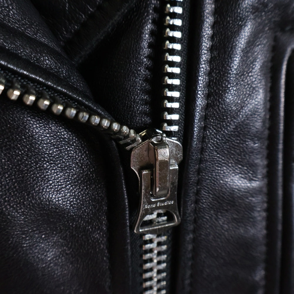 Acne Studios(アクネ ストゥディオズ) MOCK LEATHER JACKET モック ライダースジャケット レザージャケット ブラック