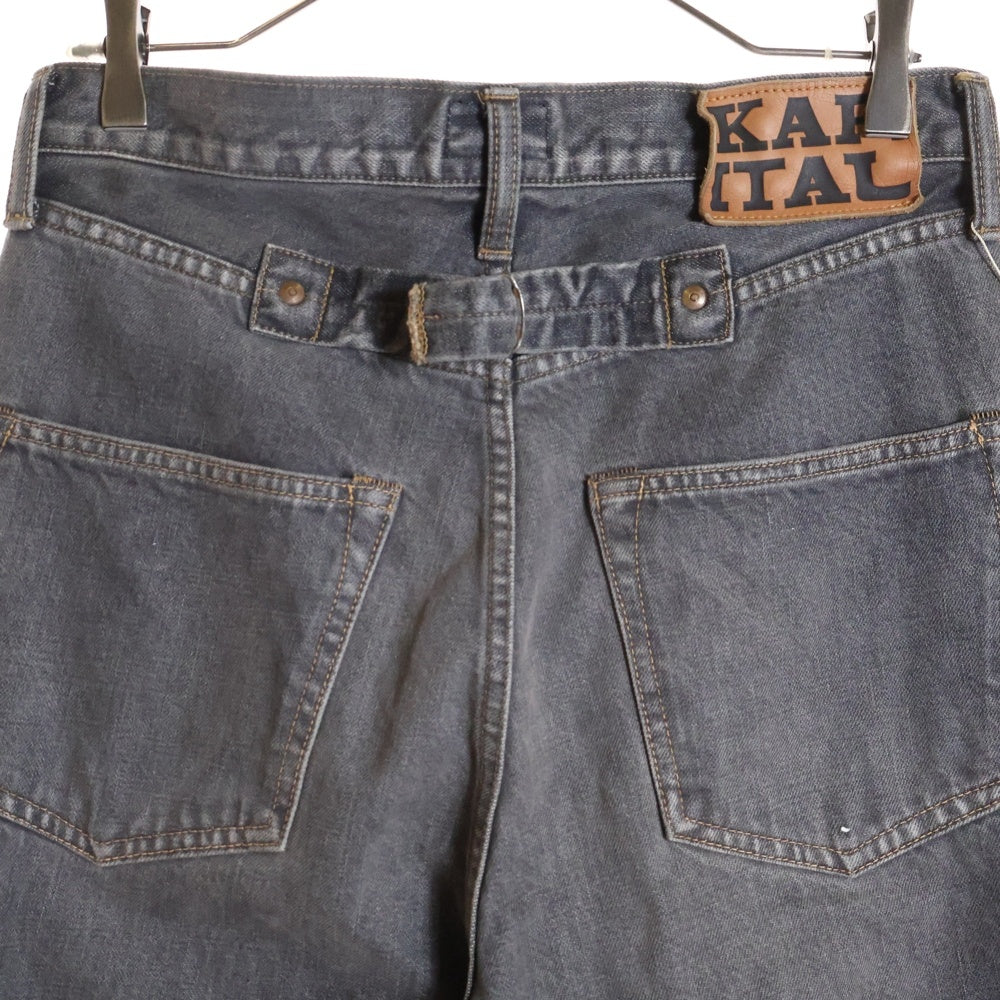 KAPITAL(キャピタル) 14oz Black Denim MEXICAN TUXEDO ボーン刺繍 ブラックデニムパンツ グレー EK-1391LPB