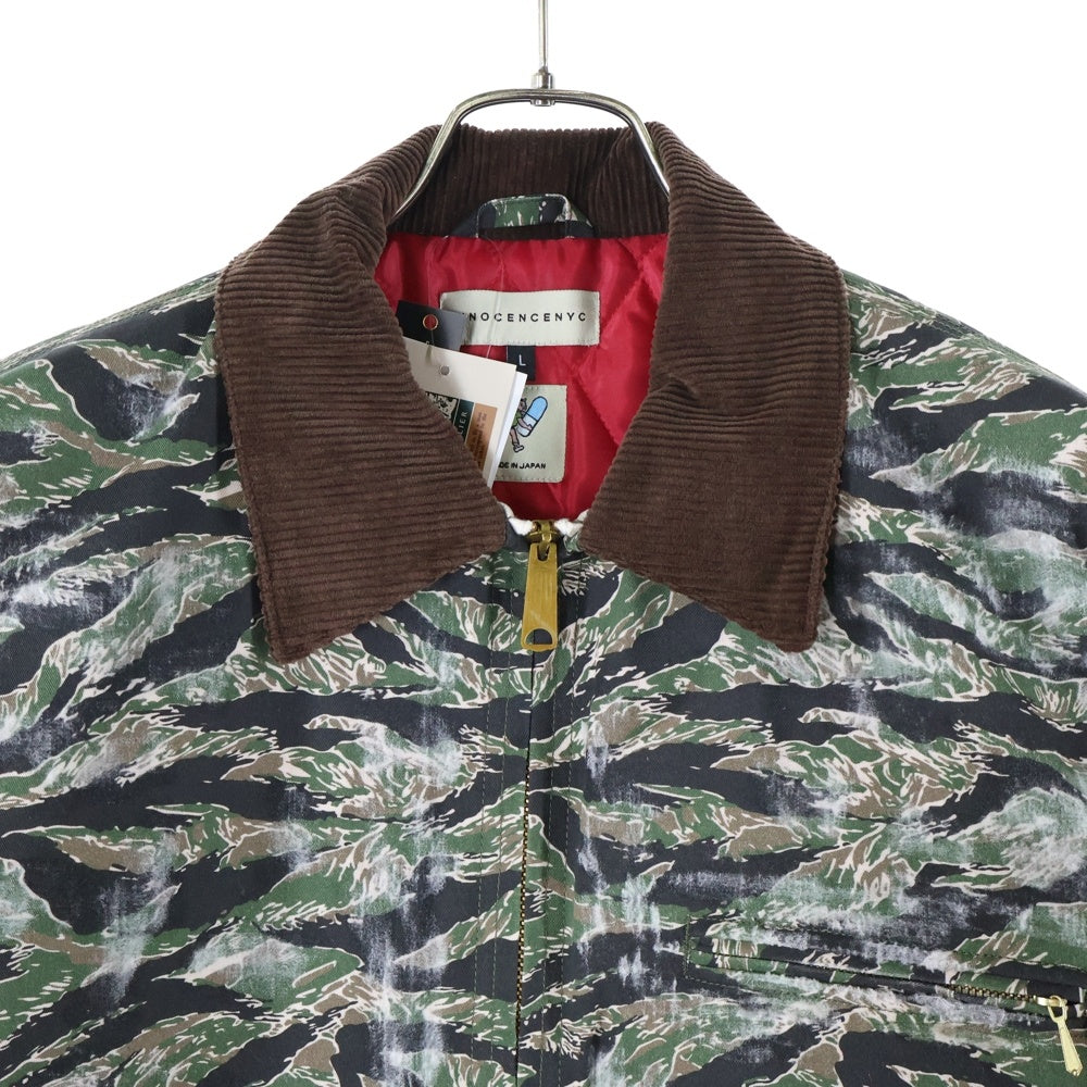 Innocence NYC(イノセンス) 24AW CAMO WORK JACKET 総柄迷彩 カモワークジャケット キルティング フライトジャケット カーキ