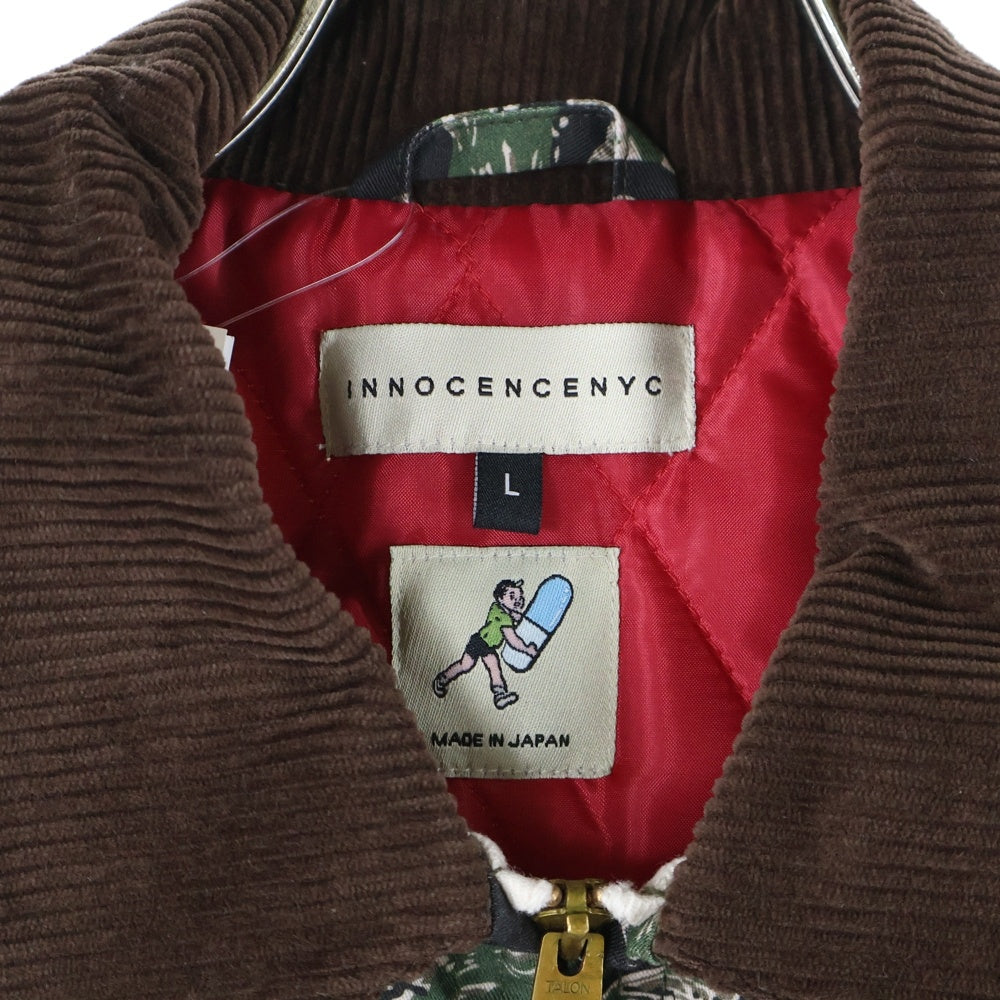 Innocence NYC(イノセンス) 24AW CAMO WORK JACKET 総柄迷彩 カモワークジャケット キルティング フライトジャケット カーキ