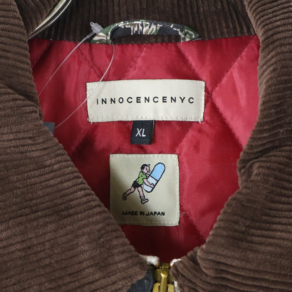 Innocence NYC イノセンス 24AW CAMO WORK JACKET 総柄迷彩 カモワークジャケット キルティング フライトジャケット カーキ Innocence NYC(イノセンス) 24AW CAMO WORK JACKET 総柄迷彩 カモ