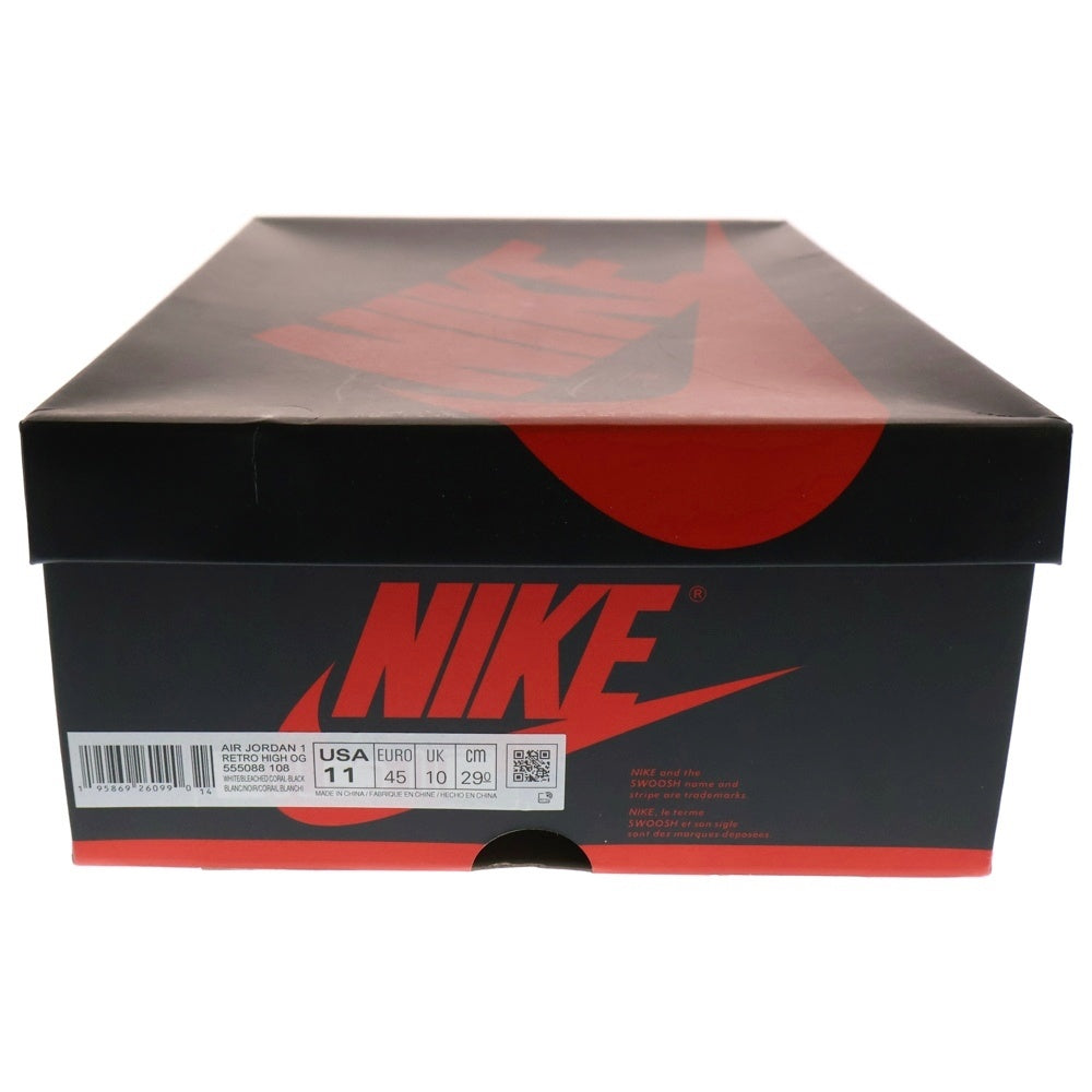 NIKE(ナイキ) AIR JORDAN 1 HIGH OG Bleached Coral 555088-108 エアジョーダン 1 ブリーチドコーラル ハイカットスニーカー グレー US11/29cm