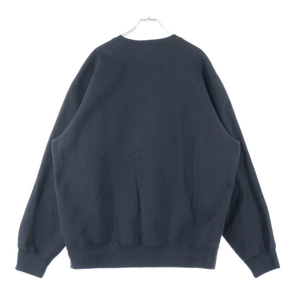 SUPREME(シュプリーム) 22SS Overlap Crewneck クルーネック 刺繍 長袖トレーナー ブラック