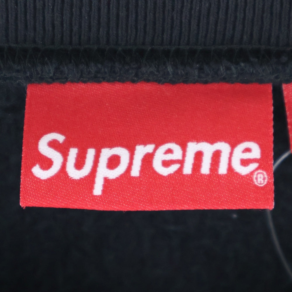 SUPREME(シュプリーム) 22SS Overlap Crewneck クルーネック 刺繍 長袖トレーナー ブラック