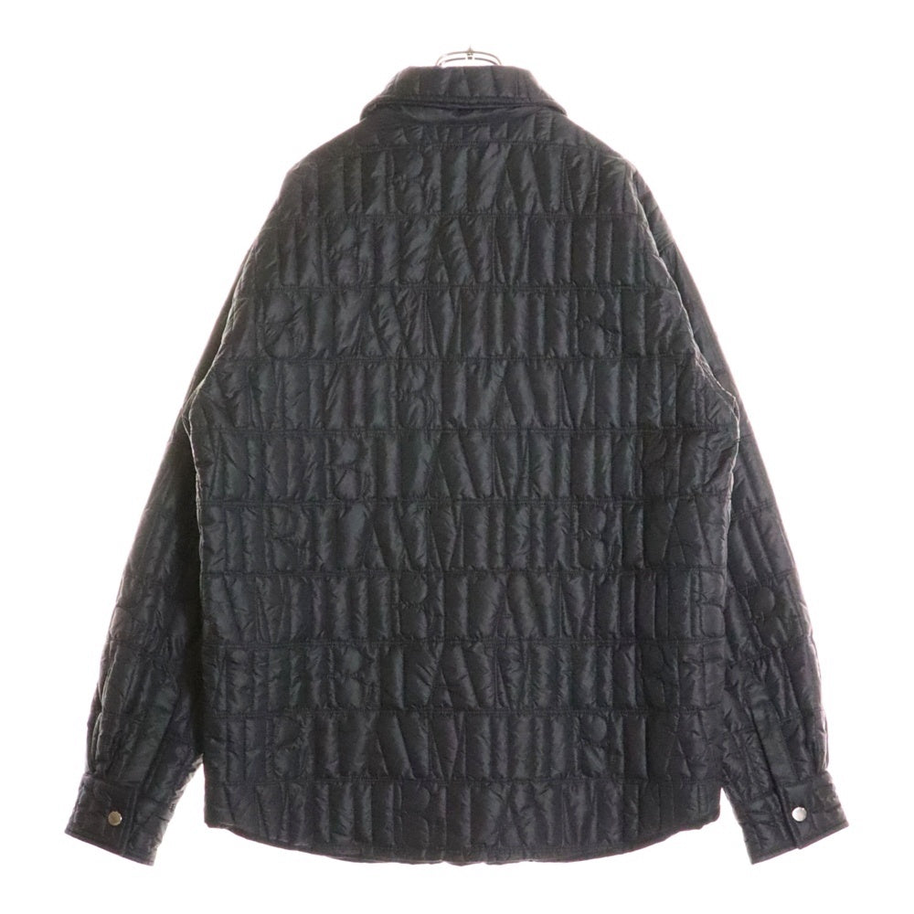 AMIRI(アミリ) BONES VARSITY JACKET ウール ロゴ刺繍 レザー切り替え ブルゾン バーシティジャケット ブラック SR1XMOS002SAMWOO