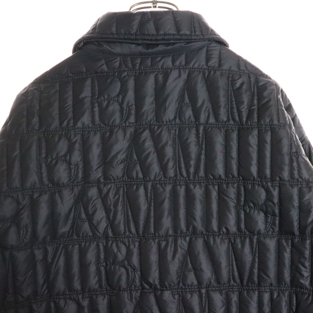 AMIRI(アミリ) BONES VARSITY JACKET ウール ロゴ刺繍 レザー切り替え ブルゾン バーシティジャケット ブラック SR1XMOS002SAMWOO