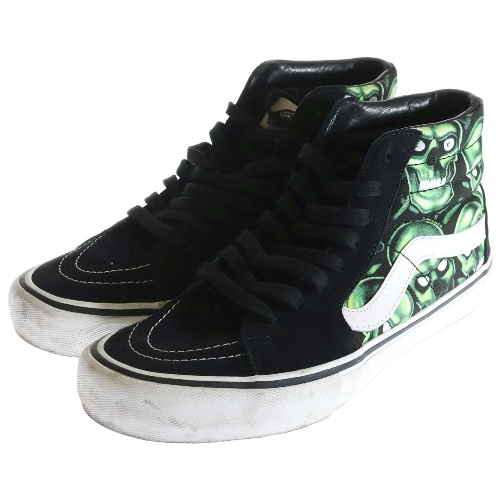 SUPREME(シュプリーム) 18SS ×VANS Skull Pile Sk8-Hi バンズ スカルパイル スケートハイ ハイカットスニーカー ブラック/グリーン US8.5/26.5cm