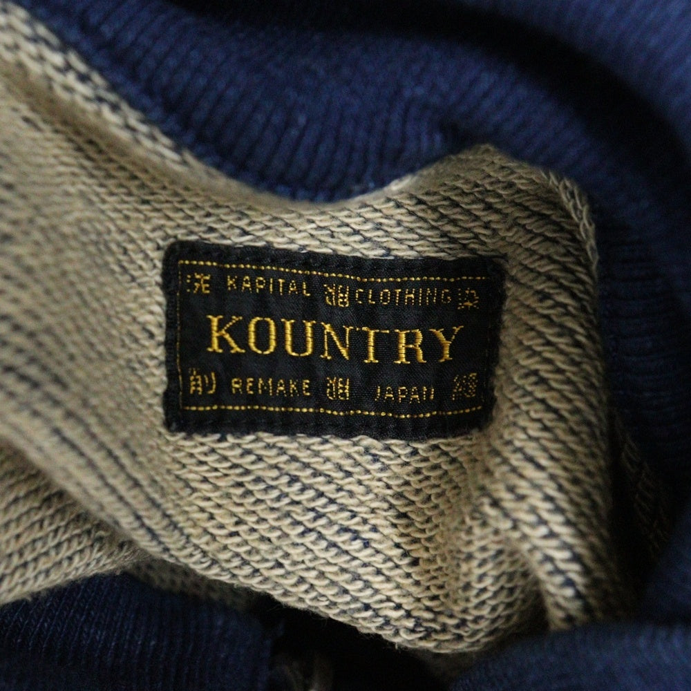 KAPITAL(キャピタル) 25SS BORO×IDG裏毛 ハーフZIPベスト インディゴ K2505SC223