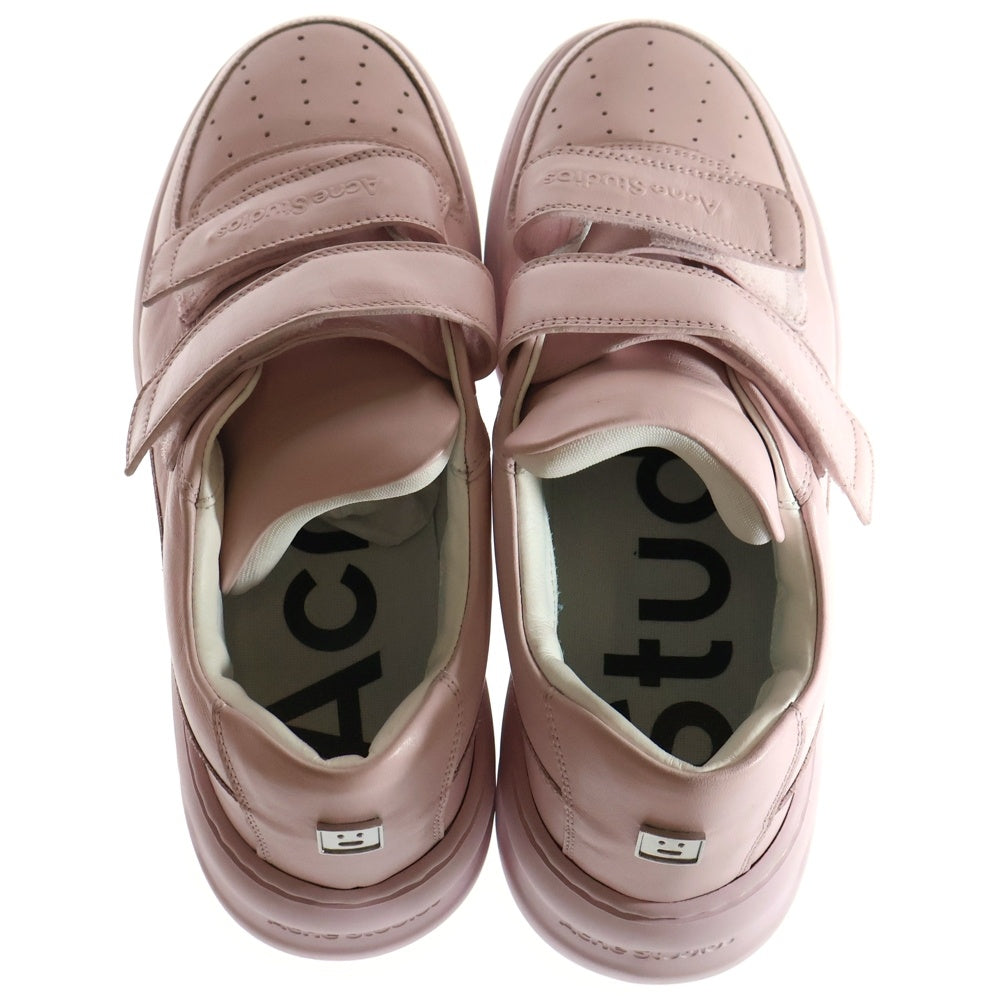 Acne Studios(アクネ ストゥディオズ) 25SS Steffey U Friend Raise Tonal VELCRO STRAP PLATFORM SNEAKERS 厚底 ローカットスニーカー ピンク 41