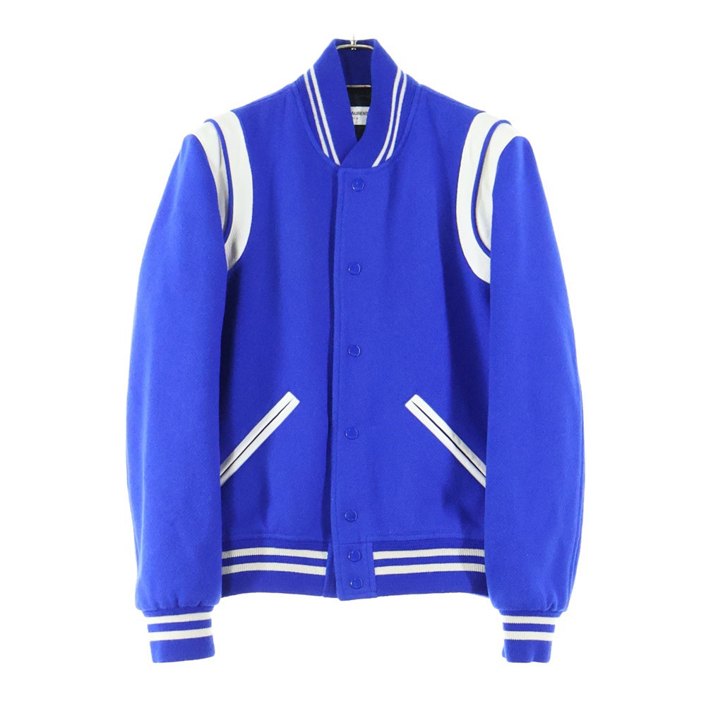 SAINT LAURENT PARIS(サンローランパリ) TEDDY JACKET テディジャケット スタジャン ボンバージャケット ブルー 354718 Y180W