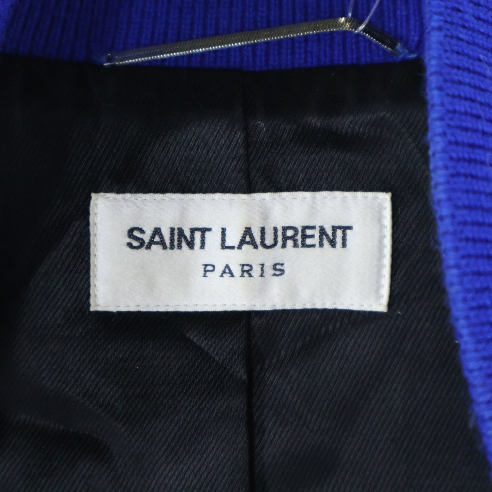 SAINT LAURENT PARIS(サンローランパリ) TEDDY JACKET テディジャケット スタジャン ボンバージャケット ブルー 354718 Y180W