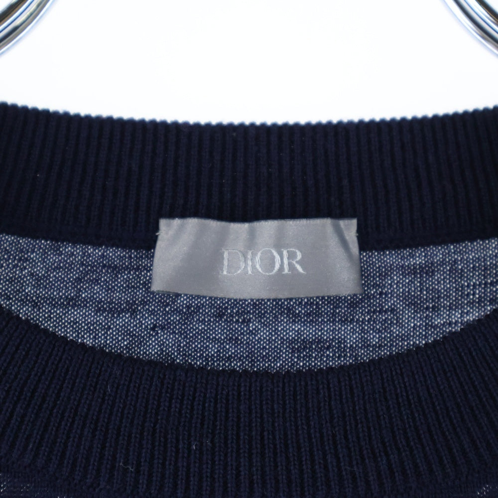 DIOR(ディオール) ×DANIEL ARSHAM ×ダニエルアーシャム ロゴデザイン ニット セーター ネイビー 023M671AT845