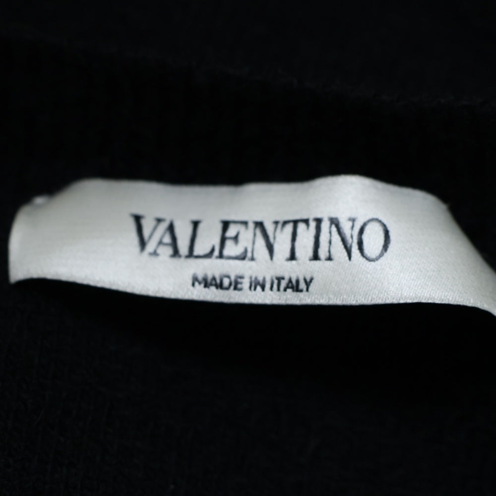 VALENTINO(ヴァレンティノ) ロゴデザイン カシミヤ混 ウールニットセーター ブラック UV3KC10T6ND