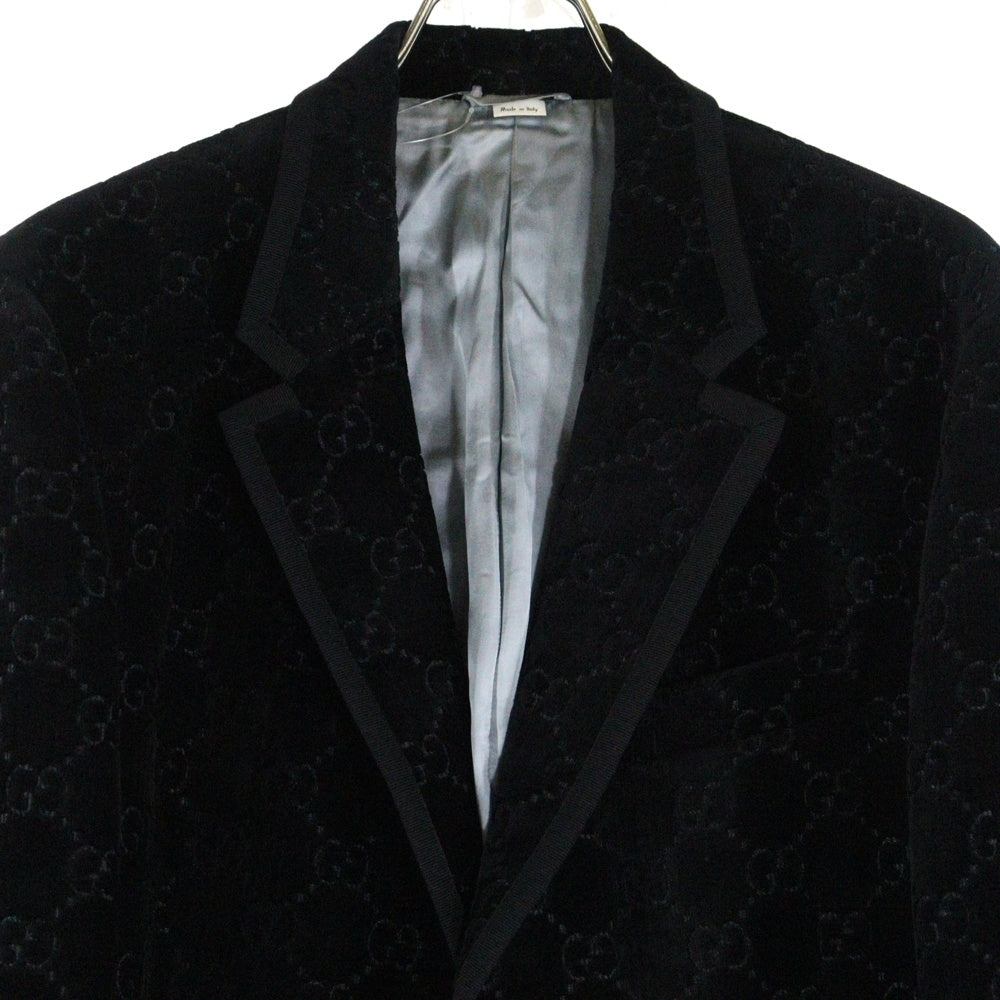 GUCCI(グッチ) GG スプリーム ベルベット テーパード ジャケット ブラック 522513 Z402L