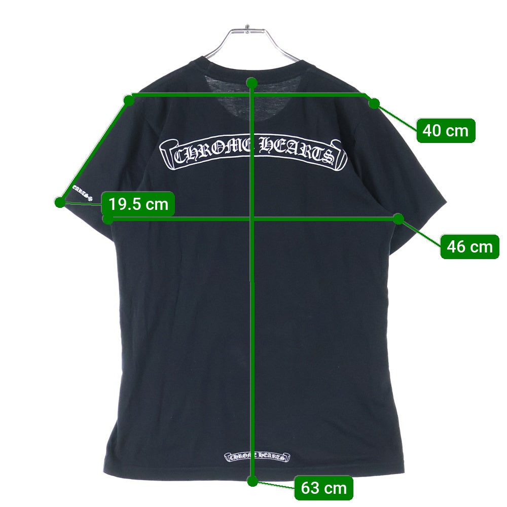 CHROME HEARTS(クロムハーツ) CH S/S TEE スクロールラベルプリント 半袖Tシャツカットソー ブラック