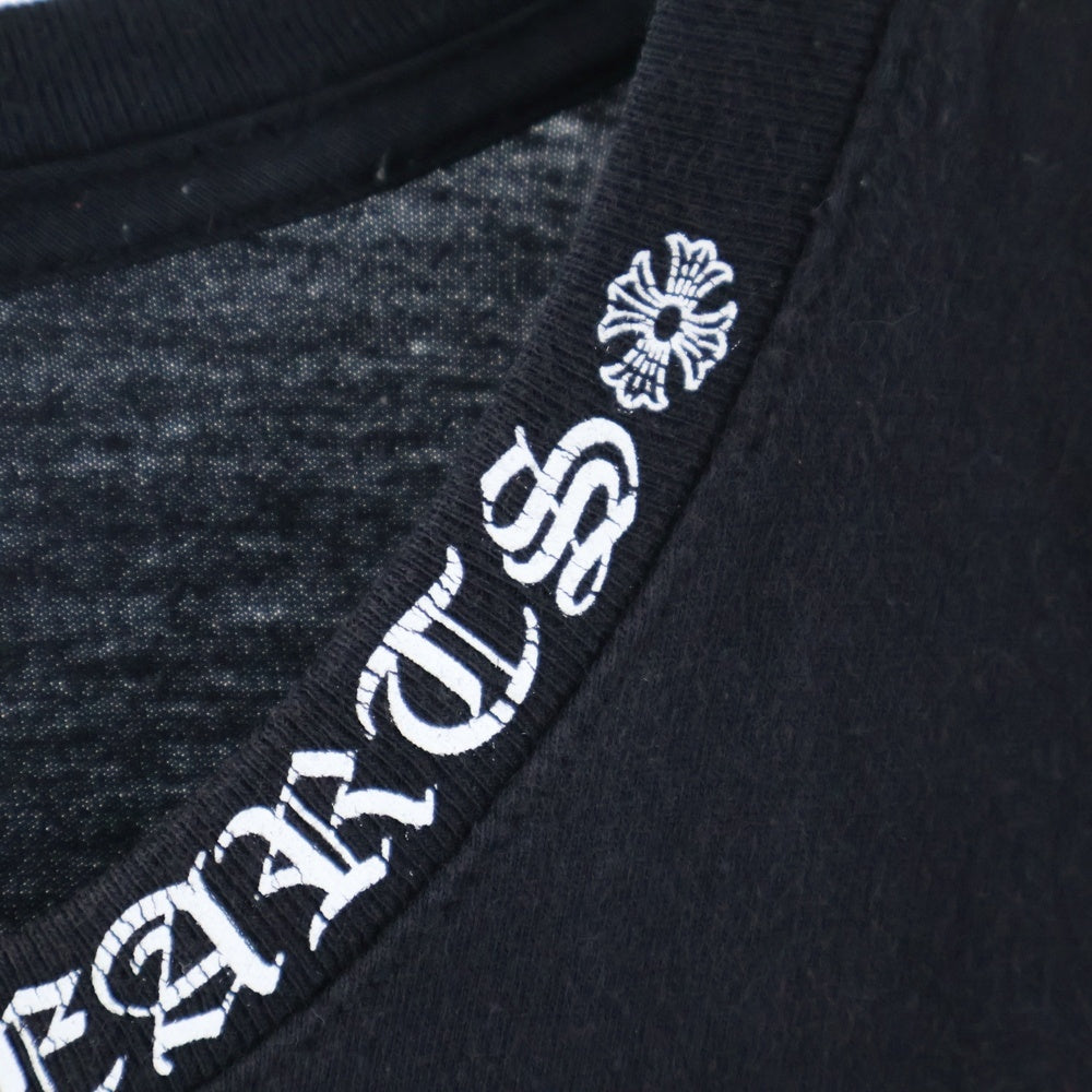 CHROME HEARTS(クロムハーツ) Neck Logo S/S TEE ネック ロゴ プリント半袖Tシャツ ブラック