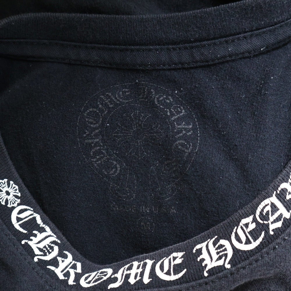 CHROME HEARTS(クロムハーツ) Neck Logo S/S TEE ネック ロゴ プリント半袖Tシャツ ブラック