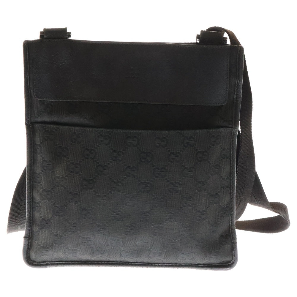 GUCCI(グッチ) GGキャンバス レザーキャンバス ショルダーバッグ ブラック 27639