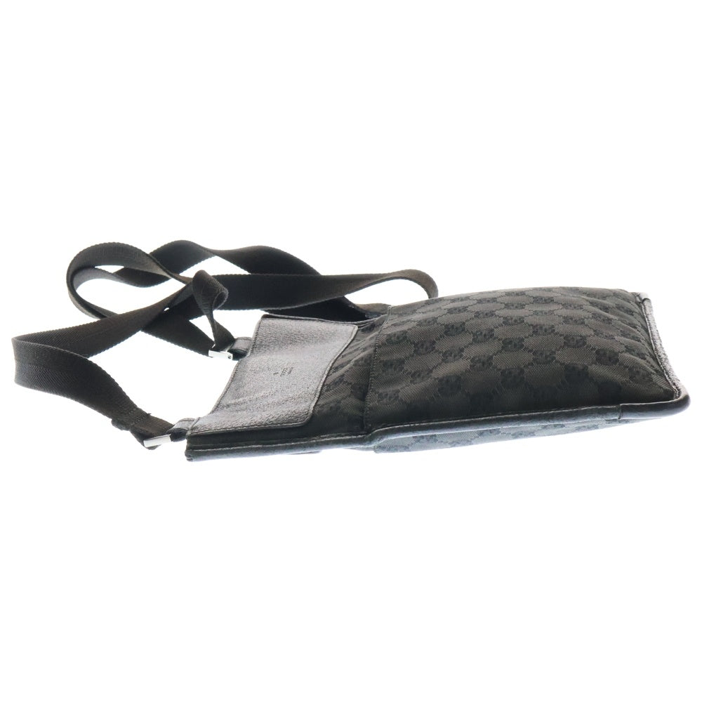 GUCCI(グッチ) GGキャンバス レザーキャンバス ショルダーバッグ ブラック 27639