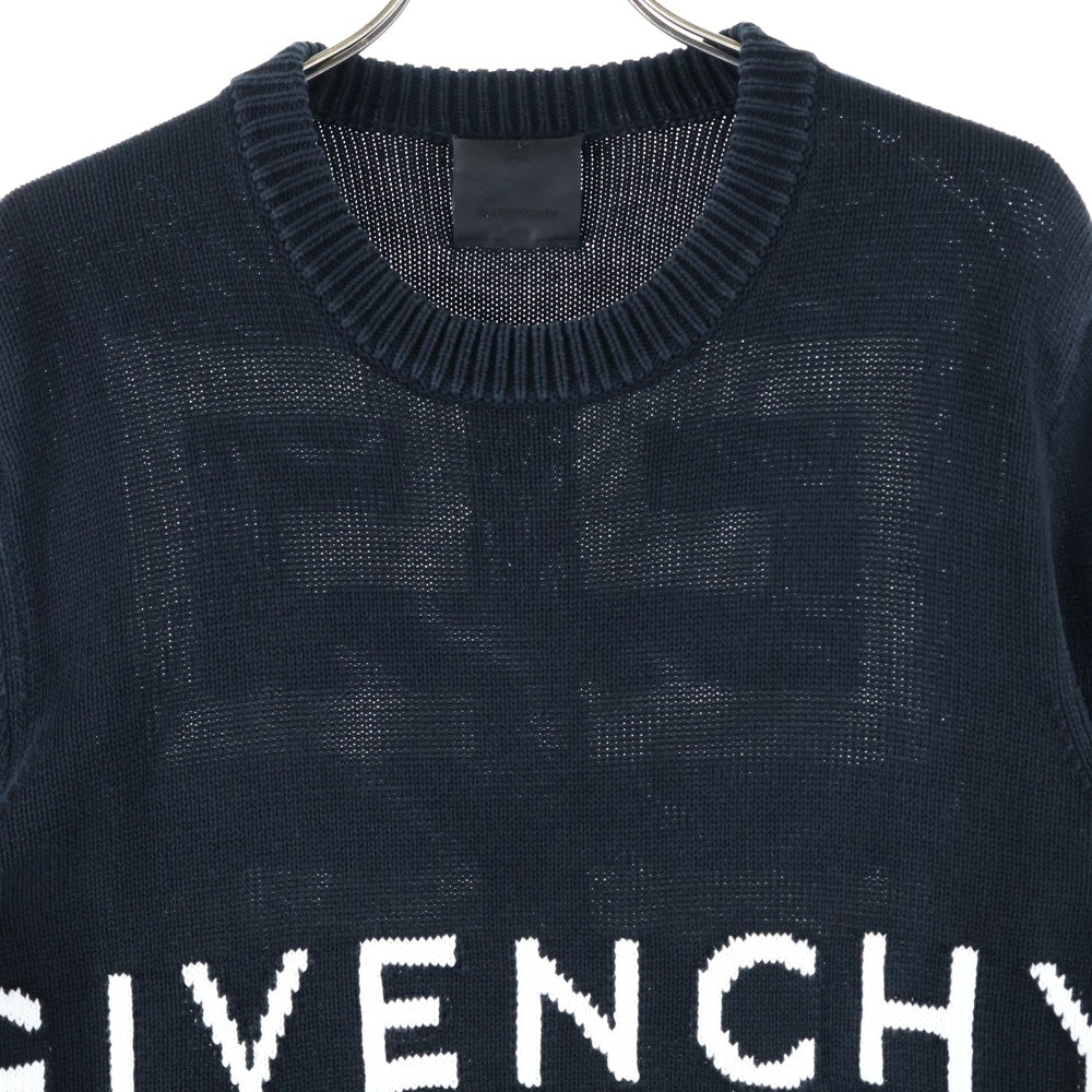 GIVENCHY(ジバンシィ) 22AW 4G ロゴ刺繍 コットン長袖セーター ブラック BM90G9401M