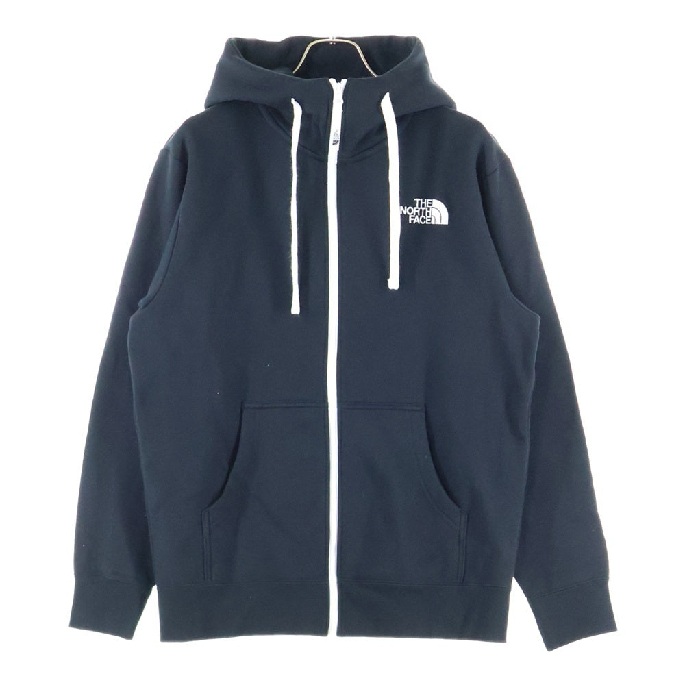 THE NORTH FACE(ザノースフェイス) フロントロゴ刺繍 ジップアップ パーカー ブラック NT12442