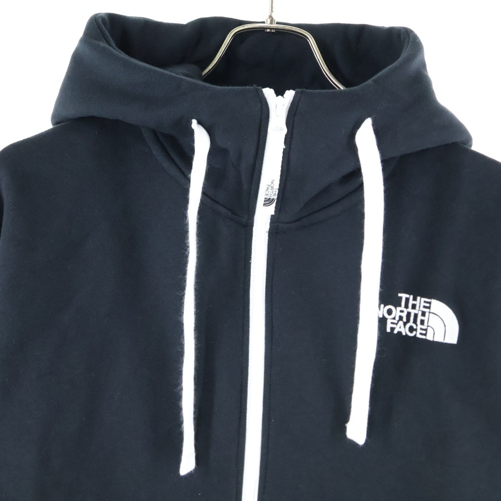 THE NORTH FACE(ザノースフェイス) フロントロゴ刺繍 ジップアップ パーカー ブラック NT12442