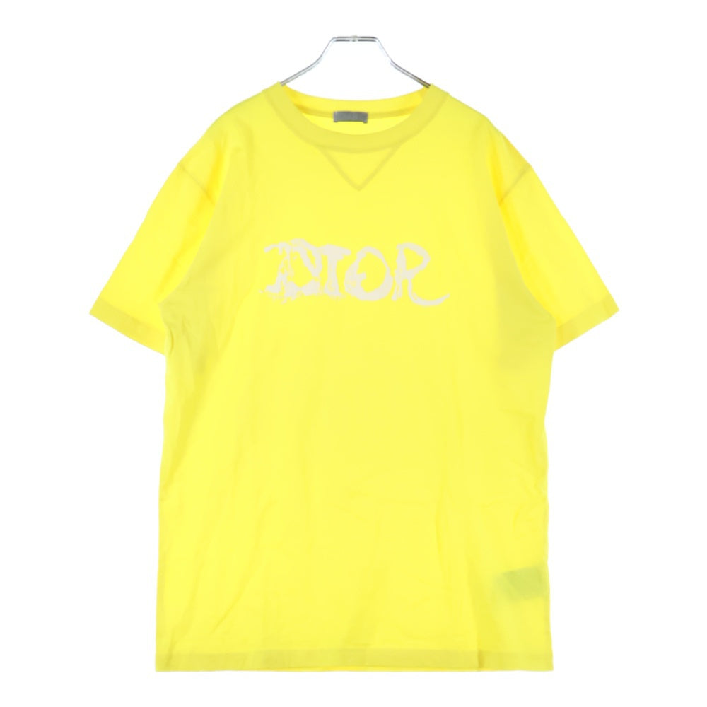 DIOR(ディオール) 21AW ×Peter Doig Logo Tee ピータードイグ フロントロゴ刺繍 半袖Tシャツ イエロー 143J685C0677