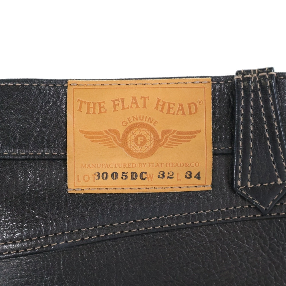 THE FLAT HEAD(フラットヘッド) 3005DC ディアスキン ヘビーオンス 鹿革 レザーパンツ ブラック