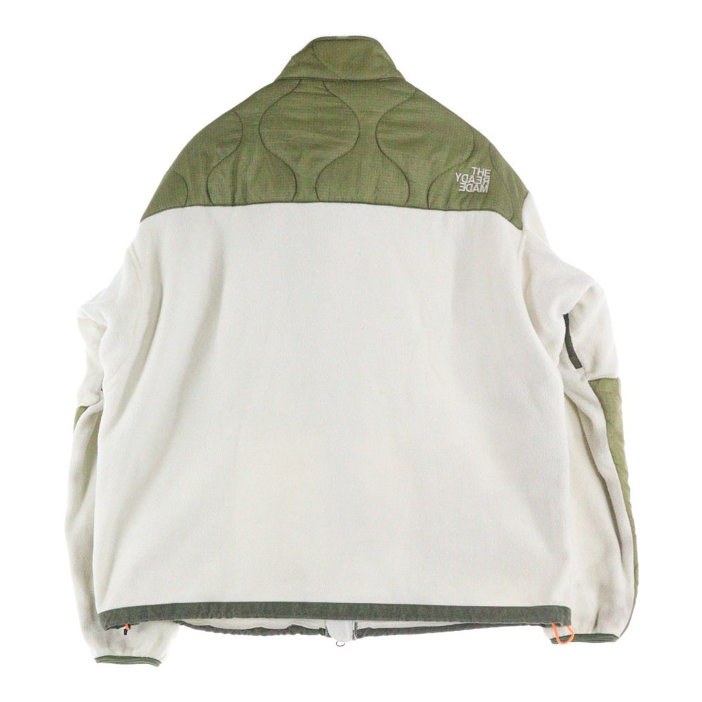 READY MADE(レディメイド) 20AW ジップアップ フリースジャケット ライナー切替 ブルゾン カーキ/ホワイト RE-P0-WH-00-00-110