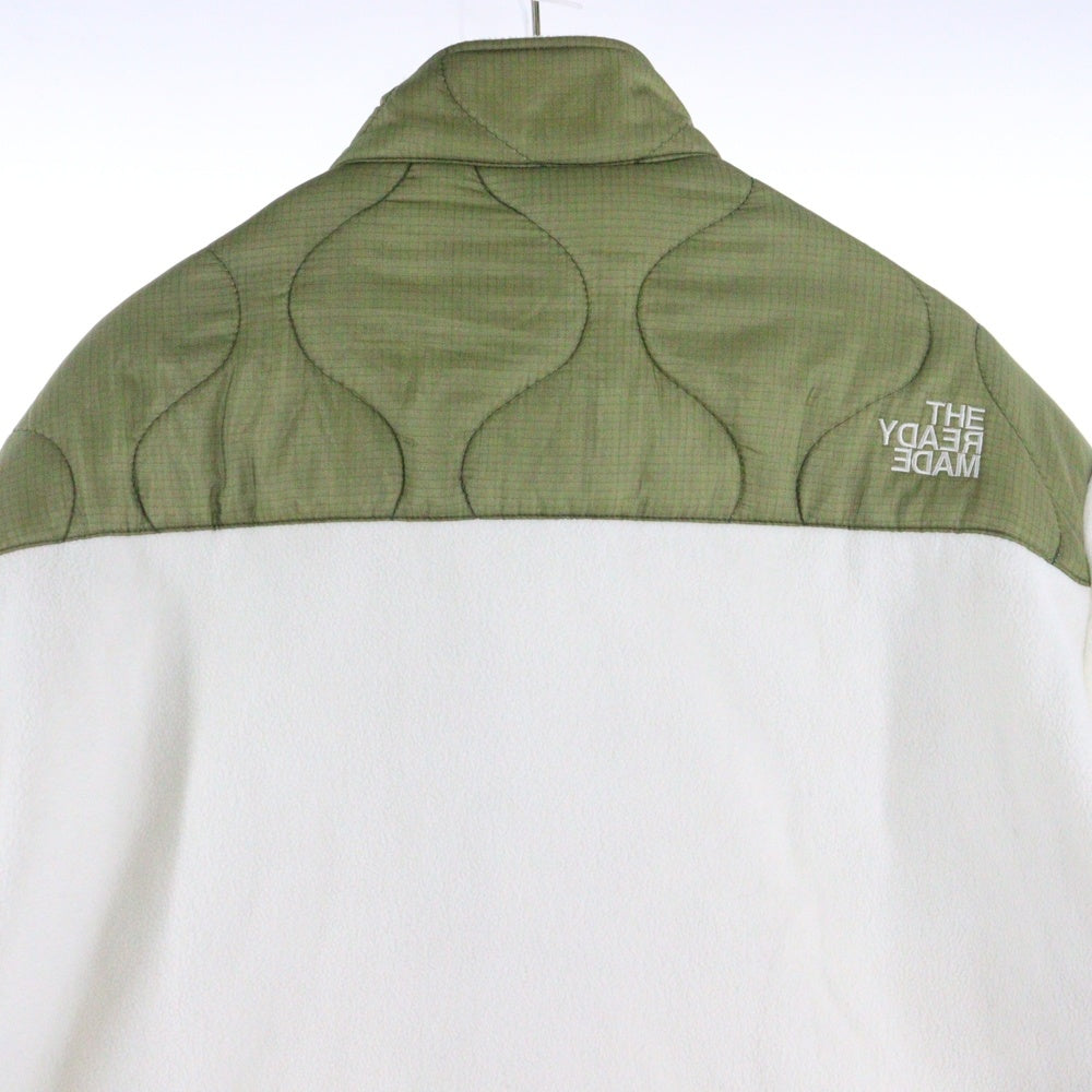 READY MADE(レディメイド) 20AW ジップアップ フリースジャケット ライナー切替 ブルゾン カーキ/ホワイト RE-P0-WH-00-00-110