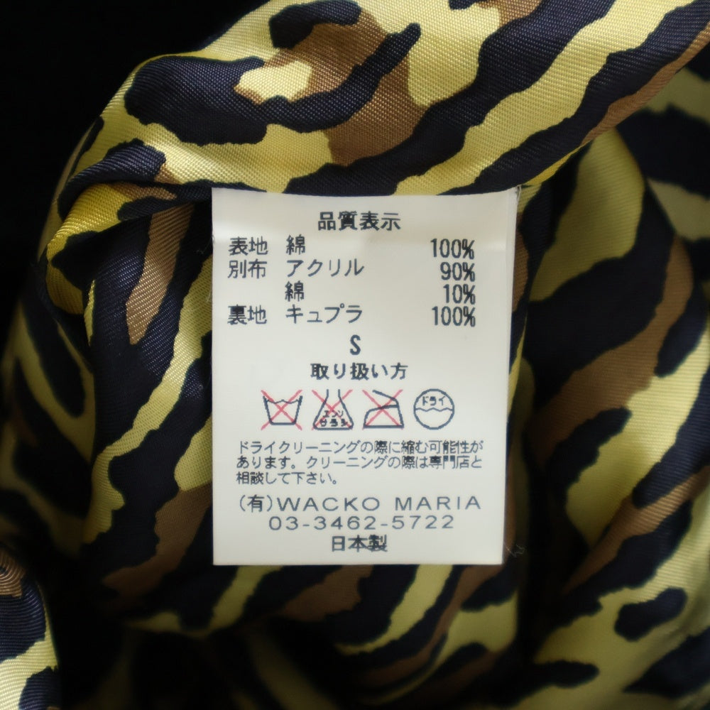 WACKO MARIA(ワコマリア) バック刺繍ロゴ ジップアップ レオパードライナージャケット ブルゾン ブラック