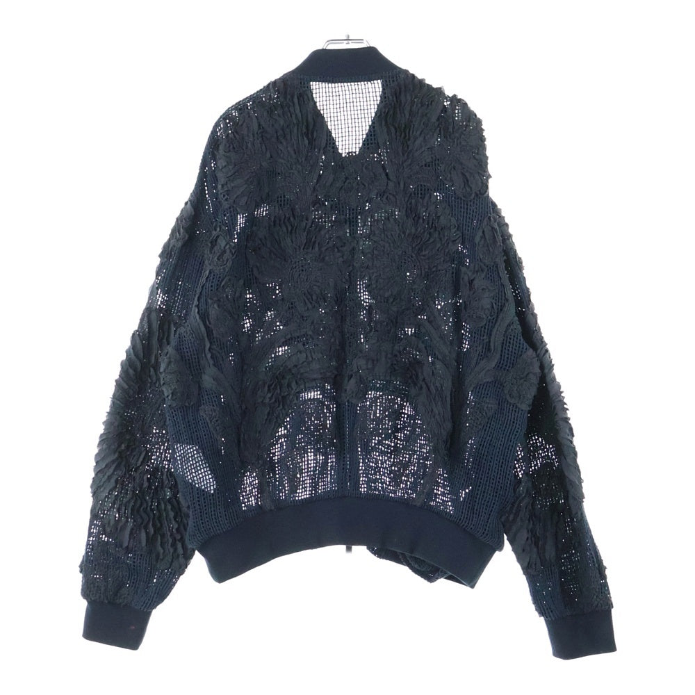 TAAKK(ターク) 25SS MESH EMBROIDERY ZIP BLOUSON BLACK メッシュエンブロイダリー ジップアップブルゾン ジャケット ブラック TA25SS-BL007