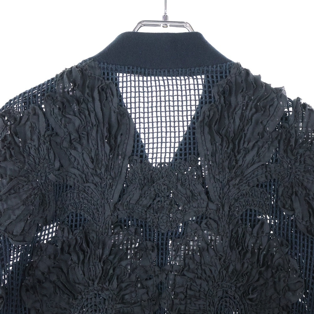 TAAKK(ターク) 25SS MESH EMBROIDERY ZIP BLOUSON BLACK メッシュエンブロイダリー ジップアップブルゾン ジャケット ブラック TA25SS-BL007