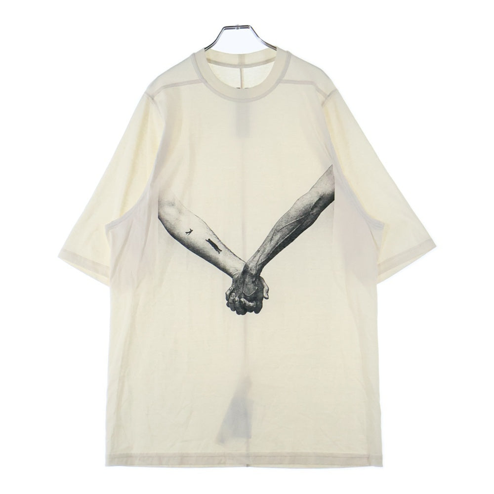 Rick Owens(リックオウエンス) 25SS JUMBO SS フロントプリント半袖Tシャツ カットソー オフホワイト RR01E5238-JNCP3