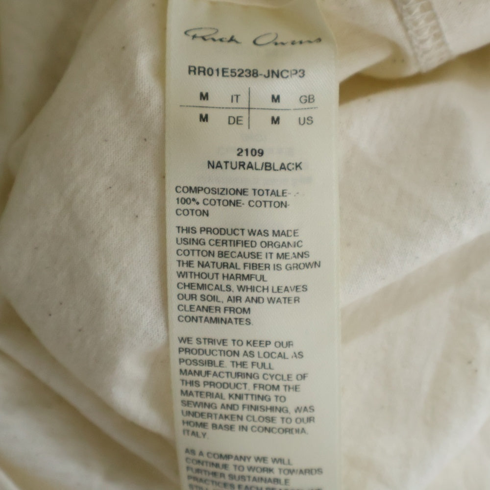 Rick Owens(リックオウエンス) 25SS JUMBO SS フロントプリント半袖Tシャツ カットソー オフホワイト RR01E5238-JNCP3