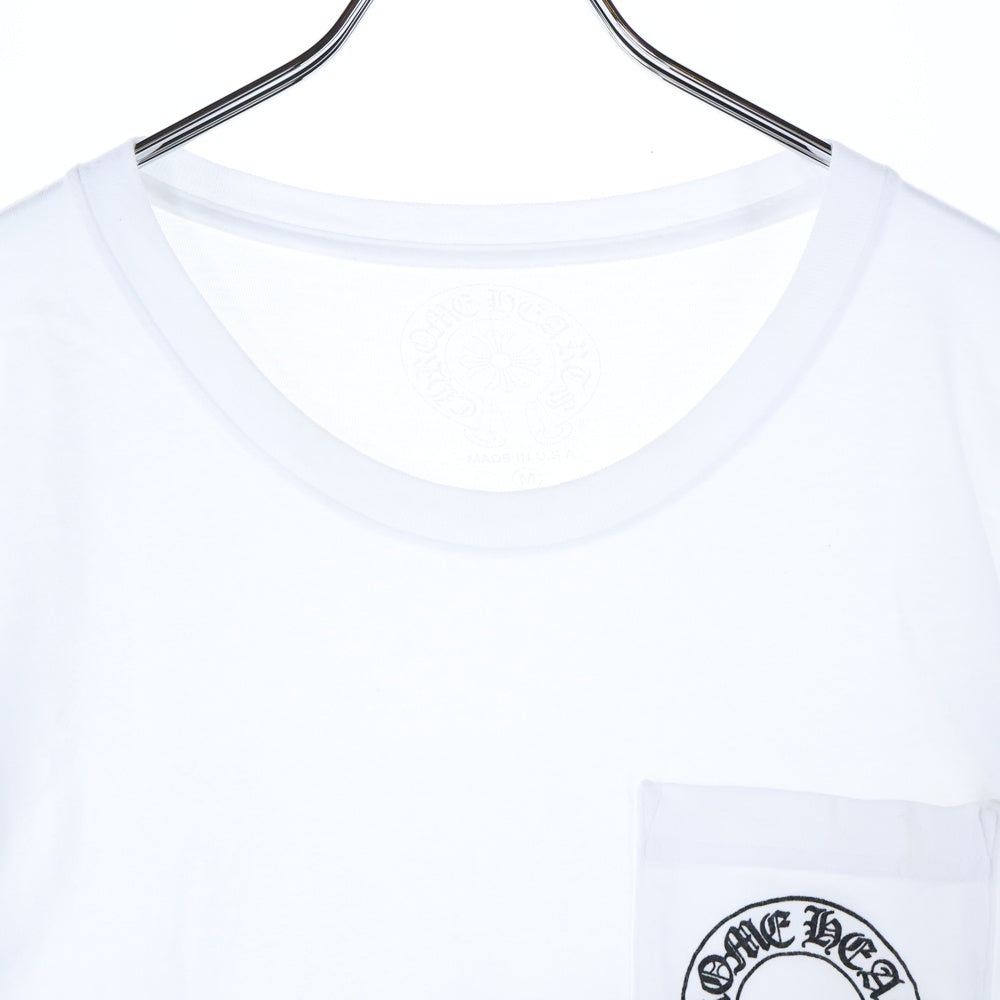 CHROME HEARTS(クロムハーツ) Back Horseshoe L/S バックホースシュー 袖フローラルプリント ロングスリーブカットソー 長袖Tシャツ ホワイト