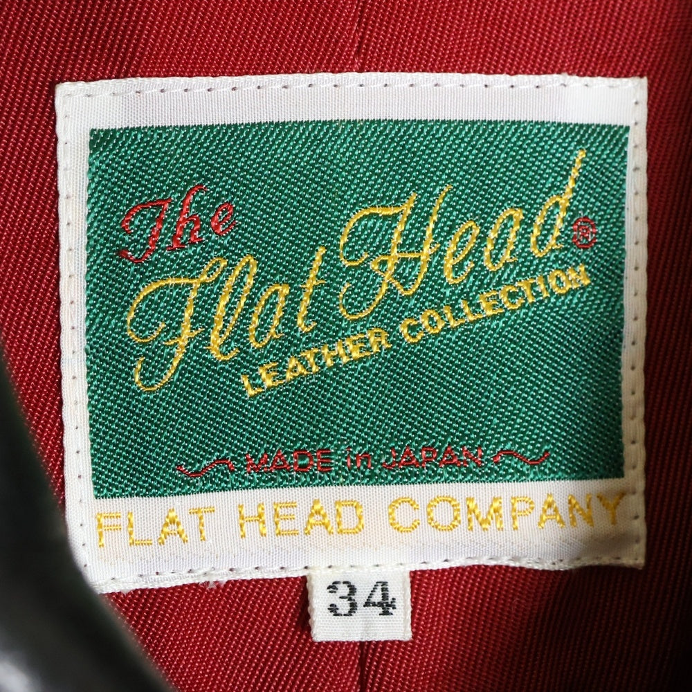 THE FLAT HEAD(フラットヘッド) ディアスキン 鹿革 ジップアップ シングルライダースジャケット ブルゾン ブラック