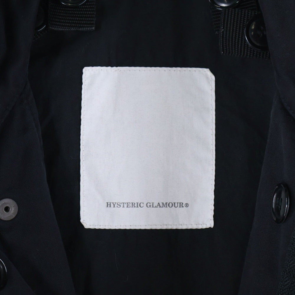 HYSTERIC GLAMOUR(ヒステリックグラマー) ワッペン付きジップアップミリタリージャケット ブラック