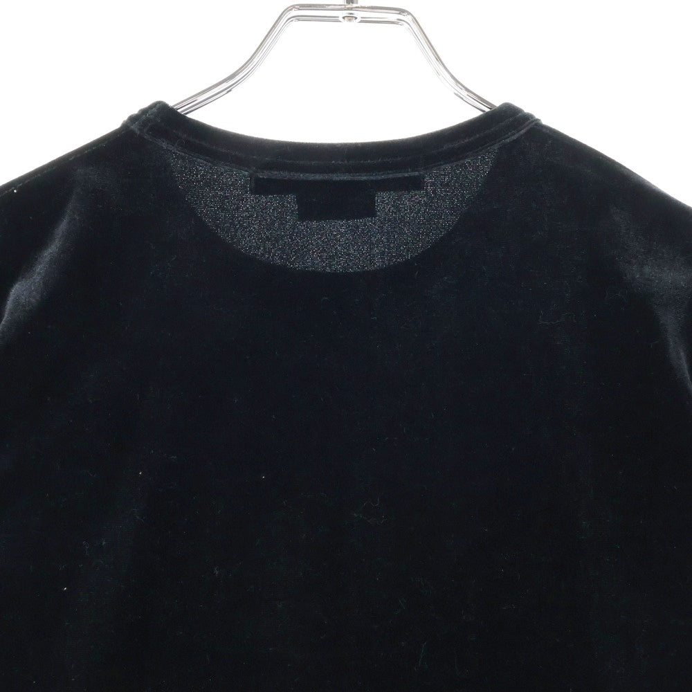 JUNYA WATANABE COMME des GARCONS(ジュンヤワタナベ コムデギャルソン) ベルベット クルーネック半袖Tシャツ ブラック レディース JJ-T006