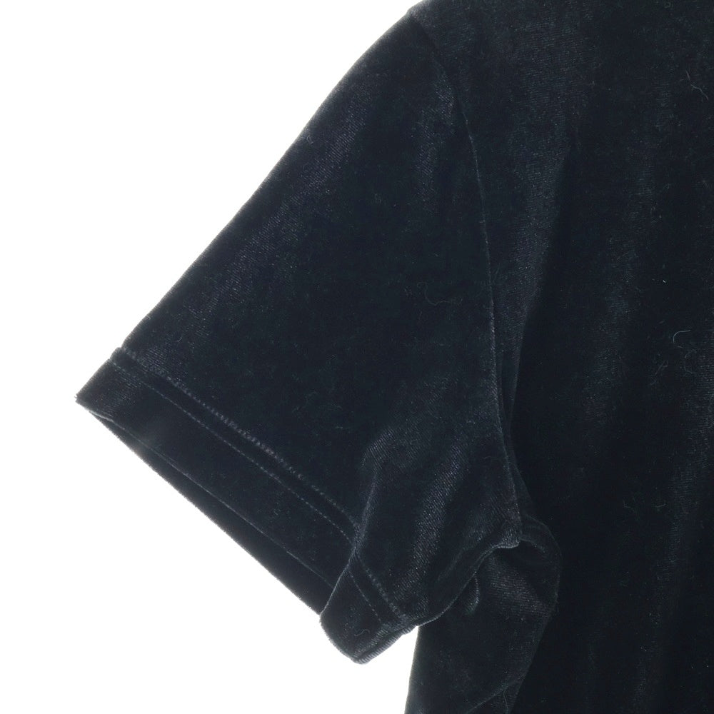 JUNYA WATANABE COMME des GARCONS(ジュンヤワタナベ コムデギャルソン) ベルベット クルーネック半袖Tシャツ ブラック レディース JJ-T006
