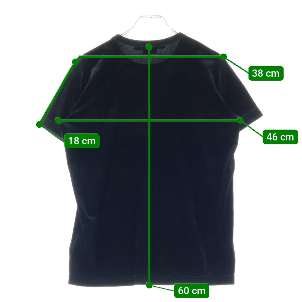 JUNYA WATANABE COMME des GARCONS(ジュンヤワタナベ コムデギャルソン) ベルベット クルーネック半袖Tシャツ ブラック レディース JJ-T006