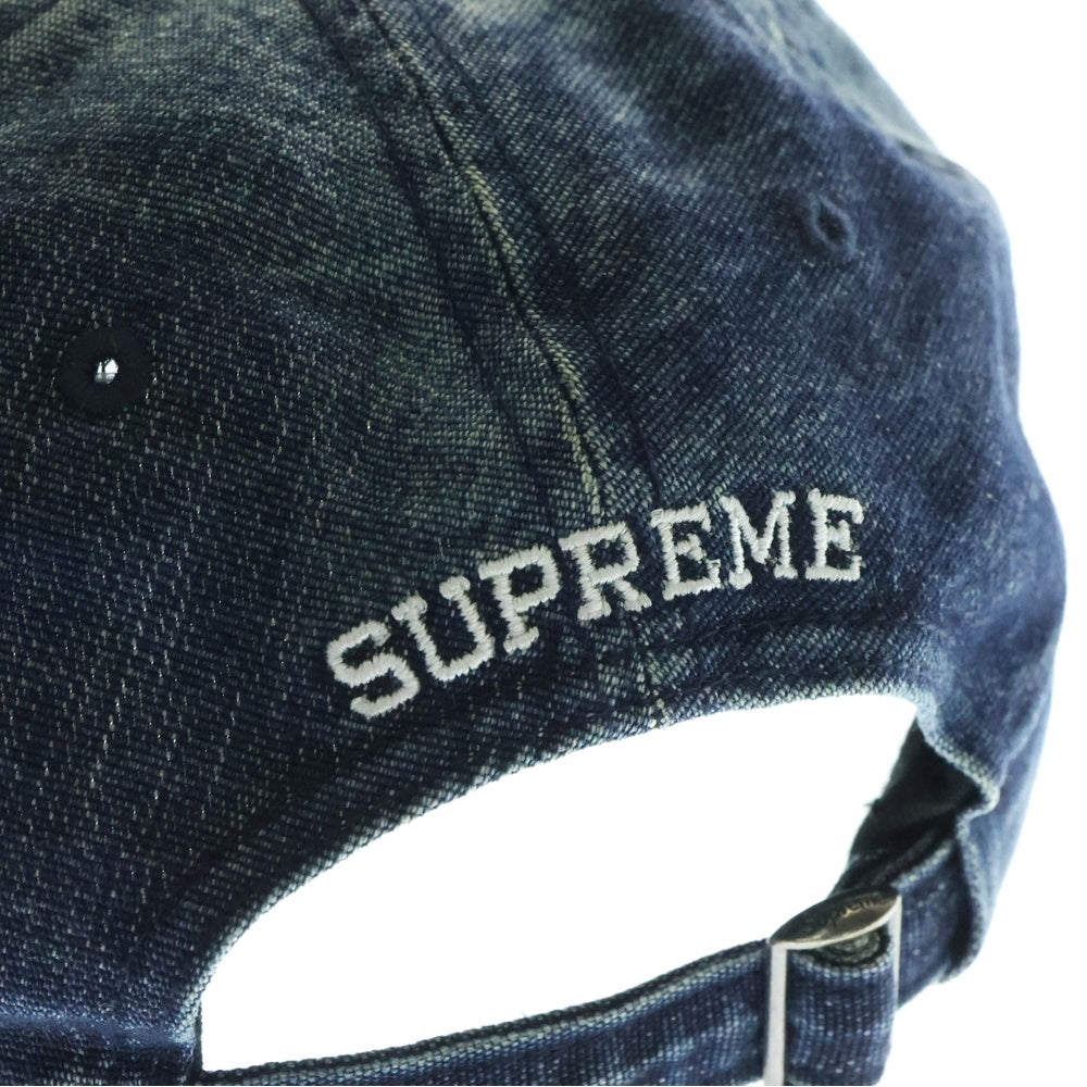 SUPREME(シュプリーム) 25SS Cordura Denim S Logo 6-Panel Bleached Indigo コーデュラデニム Sロゴ6パネルキャップ インディゴ
