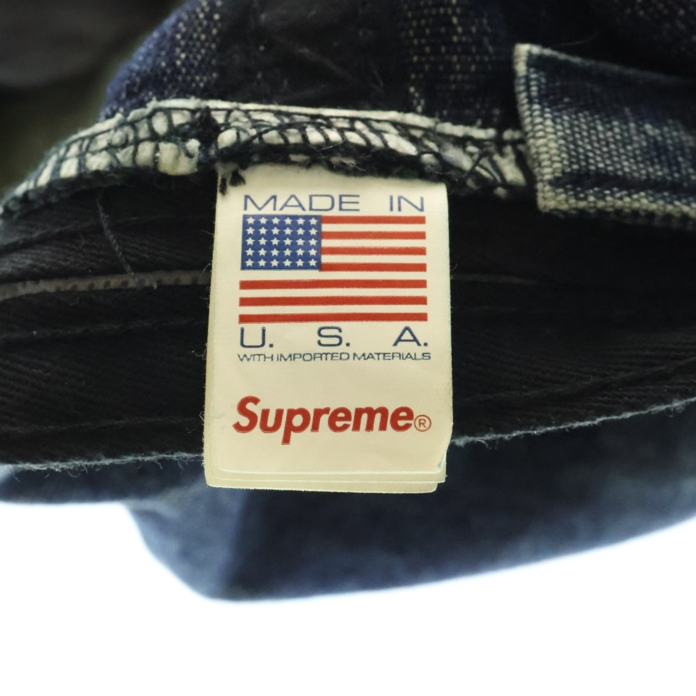 SUPREME(シュプリーム) 25SS Cordura Denim S Logo 6-Panel Bleached Indigo コーデュラデニム Sロゴ6パネルキャップ インディゴ