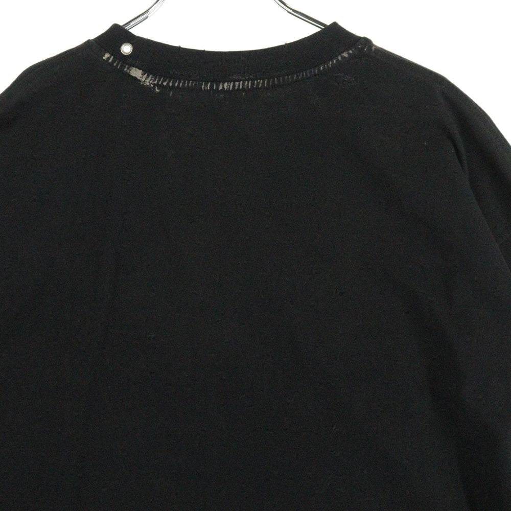 we11done(ウェルダン) PIERCING DETAIL T-SHIRT ピアス デザイン ダメージ加工 半袖Tシャツ カットソー ブラック