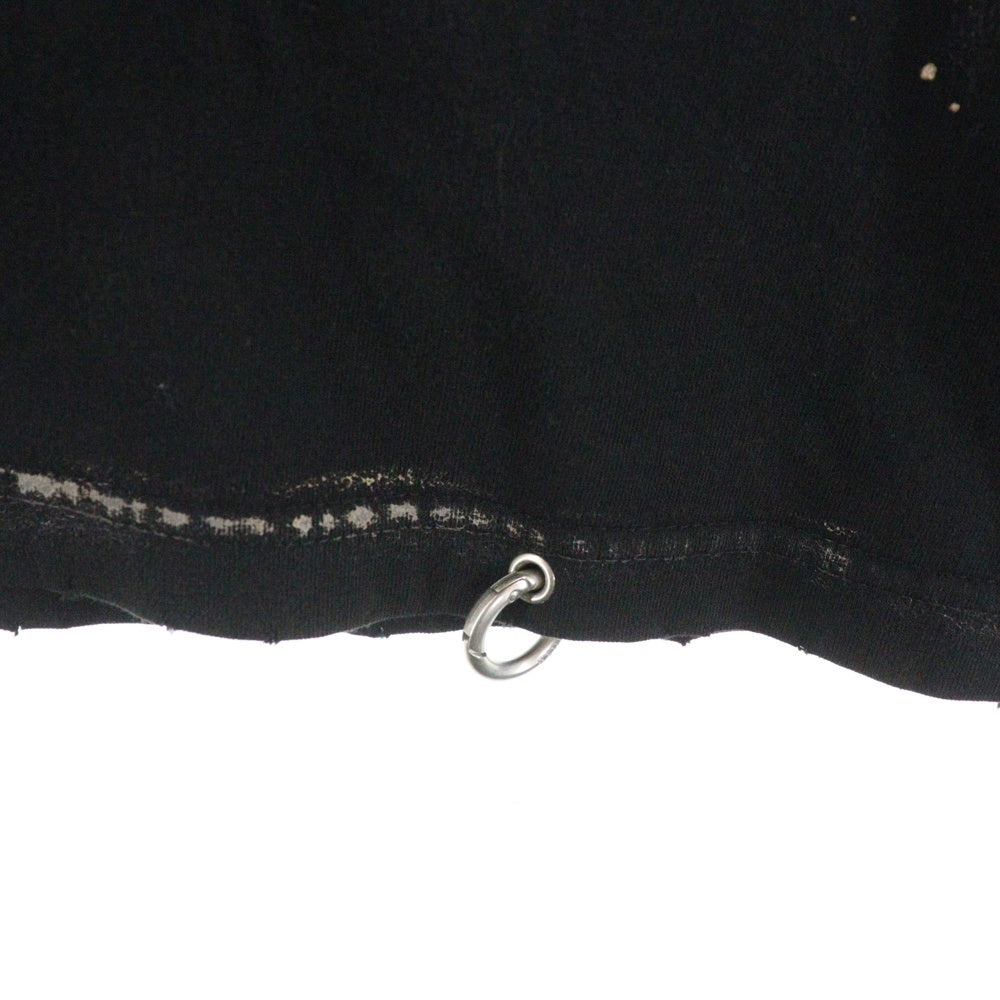 we11done(ウェルダン) PIERCING DETAIL T-SHIRT ピアス デザイン ダメージ加工 半袖Tシャツ カットソー ブラック